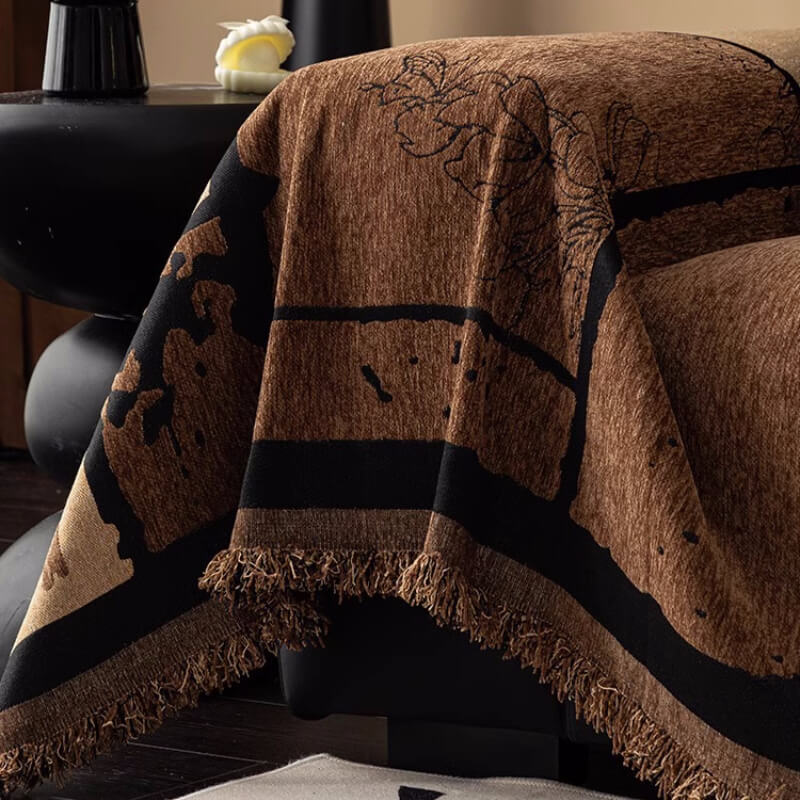 Housse de canapé vintage en chenille anti-rayures