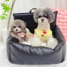 Lit pour chiot en faux cuir imperméable et anti-rayures motif floral vintage