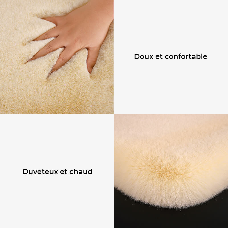 Coussin de siège de voiture pelucheux et universel pour chien et humain