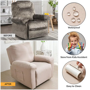 Housse de canapé Housse fauteuil reclinable à couverture totale, résistant à l'eau, anti-rayures et élastique.