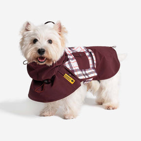 Imperméable ajustable pour chien à carreaux vintage protection contre les intempéries