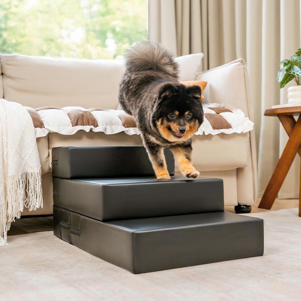 Escaliers pour animaux modulables à plusieurs niveaux en cuir PU imperméable et lavable