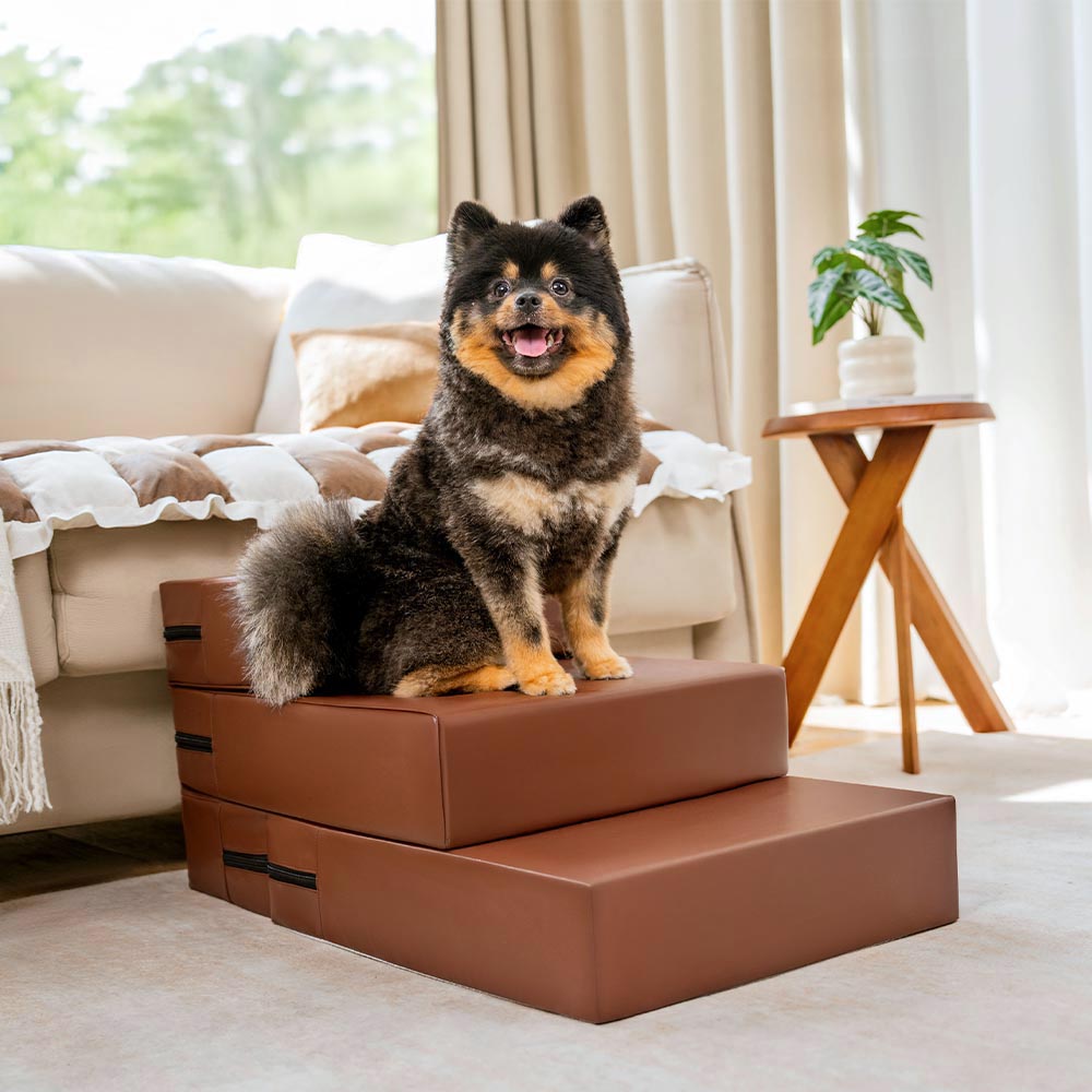 Escaliers pour animaux modulables à plusieurs niveaux en cuir PU imperméable et lavable