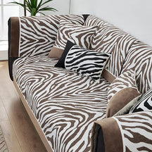 Housse en Chenille Imprimé Zebra Sauvage