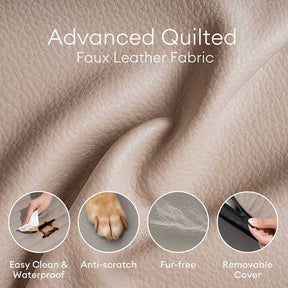 Luxe lit pour chien orthopédique grand en cuir synthétique pliable - Extérieur