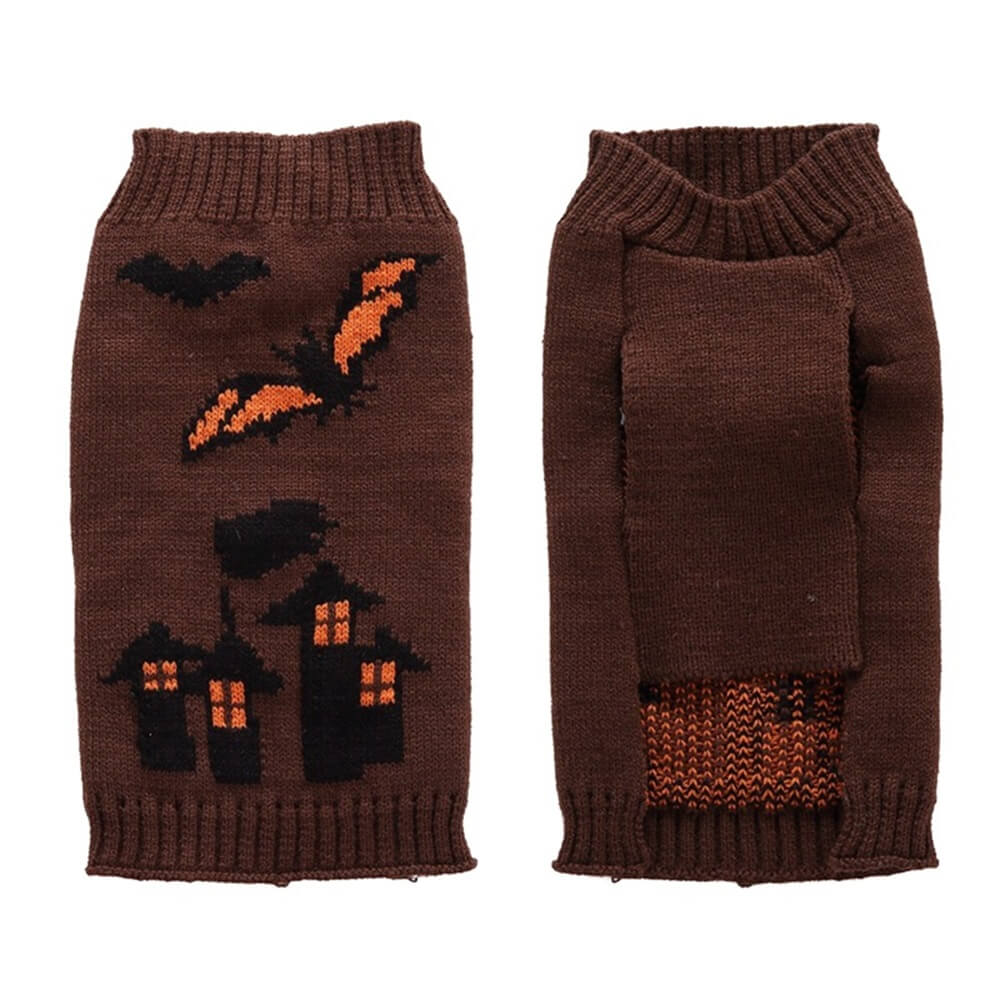 Pull de Halloween pour animaux de compagnie | Vêtement pour chien chaud et confortable à motif Halloween