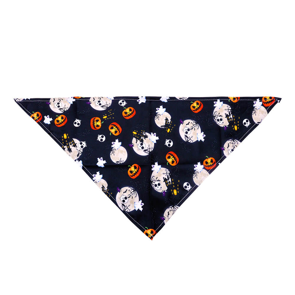 Bandana Triangle pour Animaux Halloween | Tête de Mort Fantôme Citrouille pour Chiens et Chats