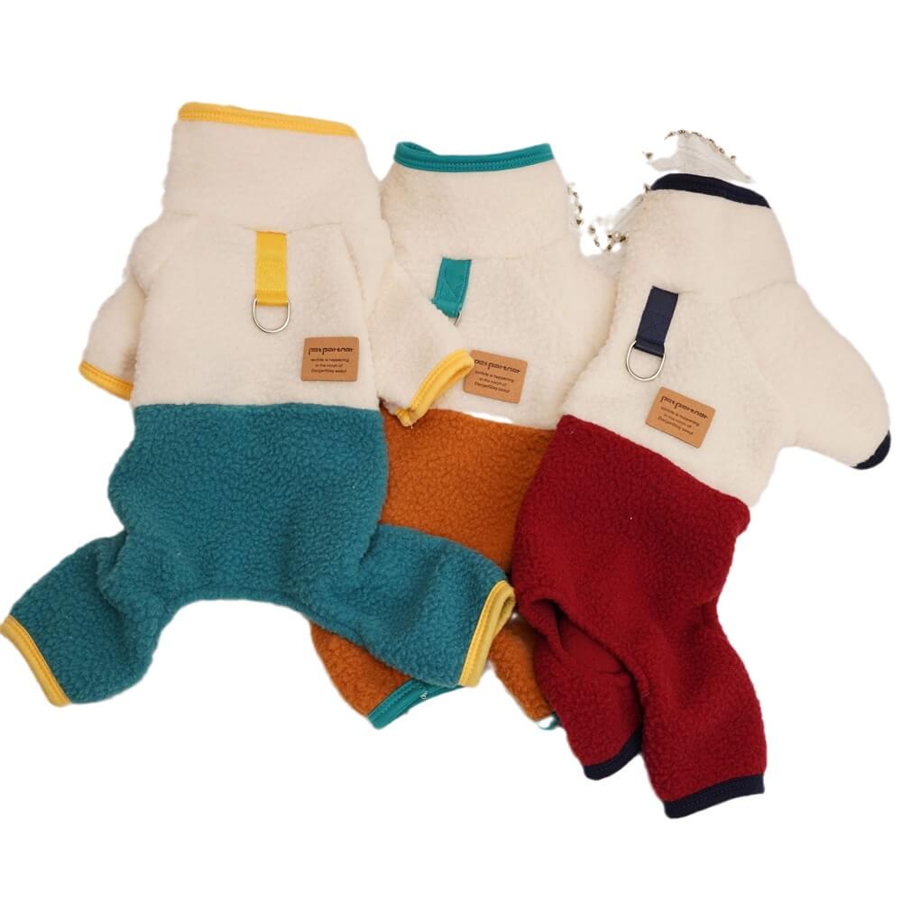 Combinaison polaire colorée et confortable pour chien vêtements d'hiver pour petits chiens