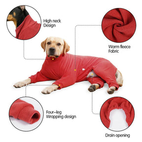 Pyjama polaire confortable pour chien vêtements de nuit idéaux pour grands chiens