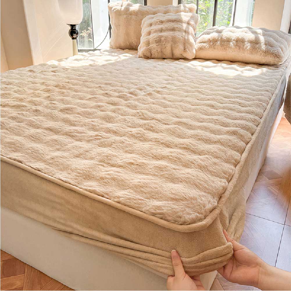 Drap-housse en velours doux pour matelas chaud et agréable Housse de matelas