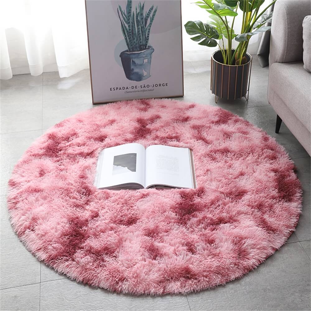 Rond Tapis Épais Tie-dye Simple