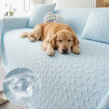 Jeté de Canapé Couverture de canapé en soie glacée texturée, respirante et douce pour la peau, lavable.