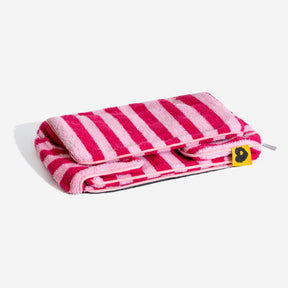 Lit pour chien et chat en faux lambswool à rayures tendance à double couche - Extérieur
