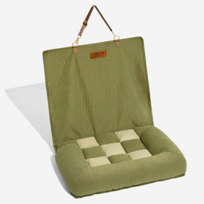 Coussin de voyage pour la sécurité arrière de siège unique pour chien de grande taille – Lit de voiture style échiquier