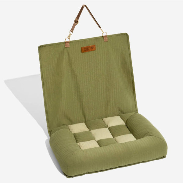 Coussin de voyage pour la sécurité arrière de siège unique pour chien de grande taille – Lit de voiture style échiquier