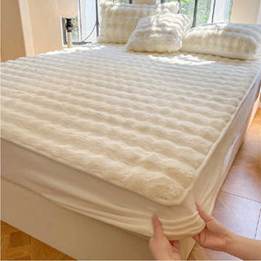 Drap-housse en velours doux pour matelas chaud et agréable Housse de matelas