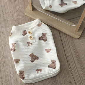 Gilet pour chien adorable avec imprimé Teddy – Parfait pour l'intérieur et l'extérieur