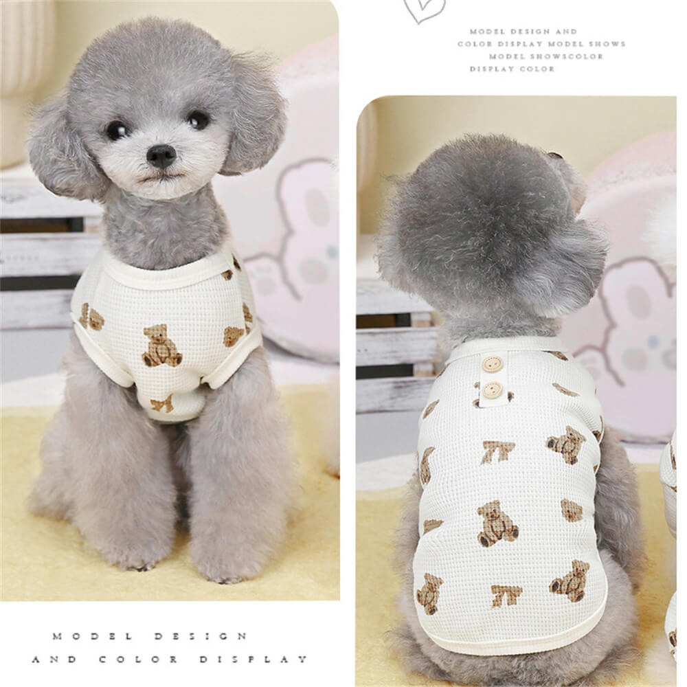 Gilet pour chien adorable avec imprimé Teddy – Parfait pour l'intérieur et l'extérieur