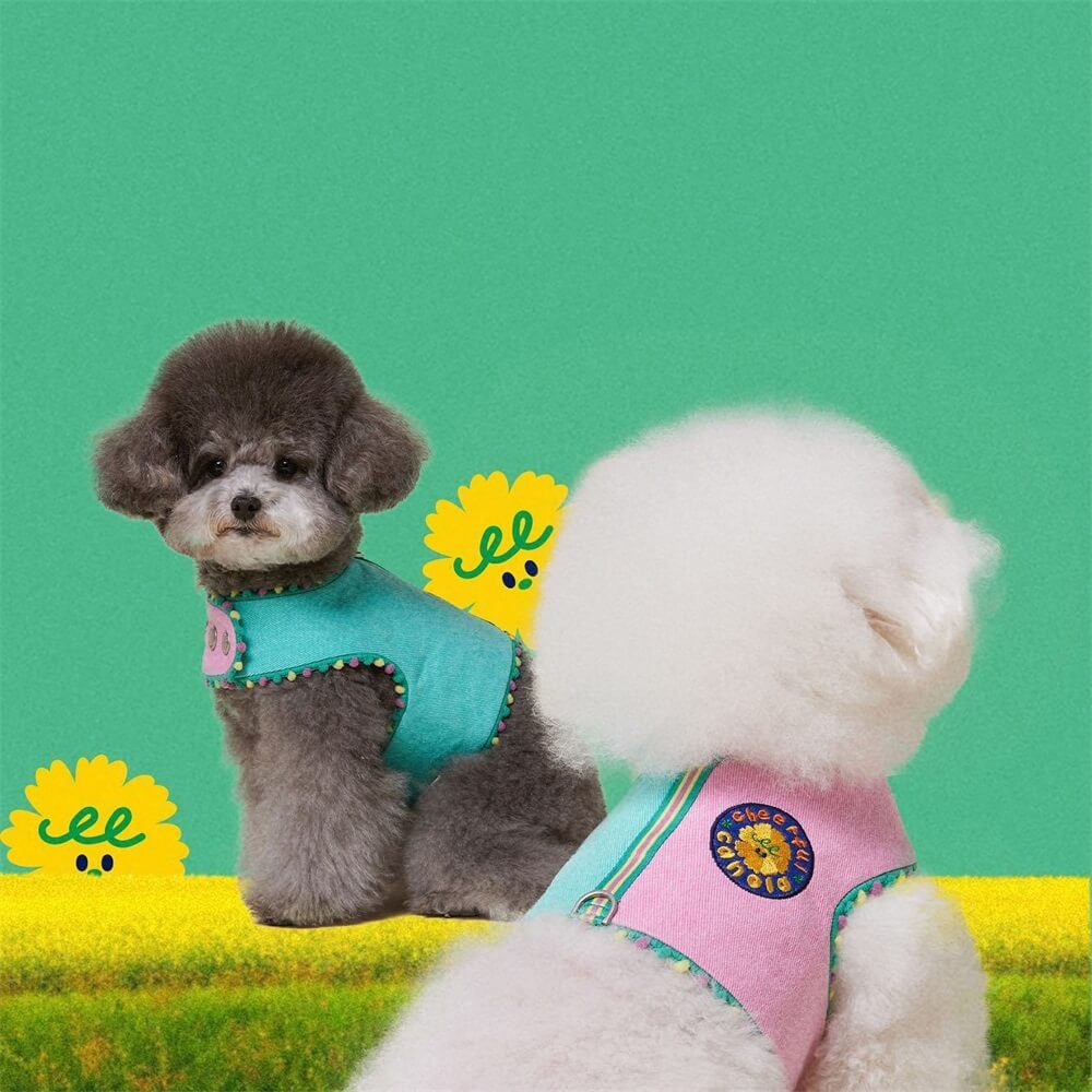 Gilet pour chien confortable et élégant à motif floral - Parfait pour des promenades amusantes