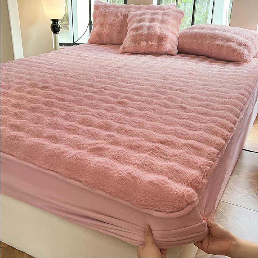 Drap-housse en velours doux pour matelas chaud et agréable Housse de matelas