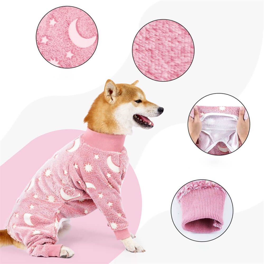 Pyjama doux et confortable pour chien motif lune et étoiles parfait pour un confort toute l'année