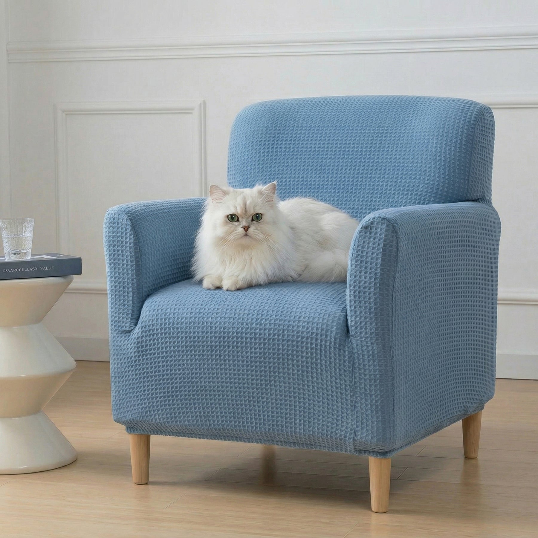 Housse de fauteuil, canapé extensible Protège Fauteuil en peluche douce déperlante multi-usage