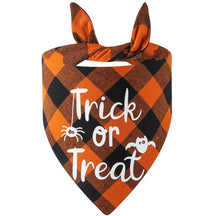 Bavoir Lettre Plaid Halloween pour Animaux | Bavoir Cadeau en Coton pour Animaux