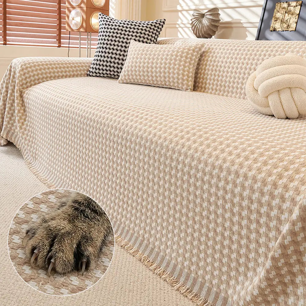 Jeté de canapé  aux rayures couvre-canapé grand plaid en chenille texturé résistant