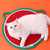 Tapis à gratter en forme d'oreilles de chat en corde de coton tissé