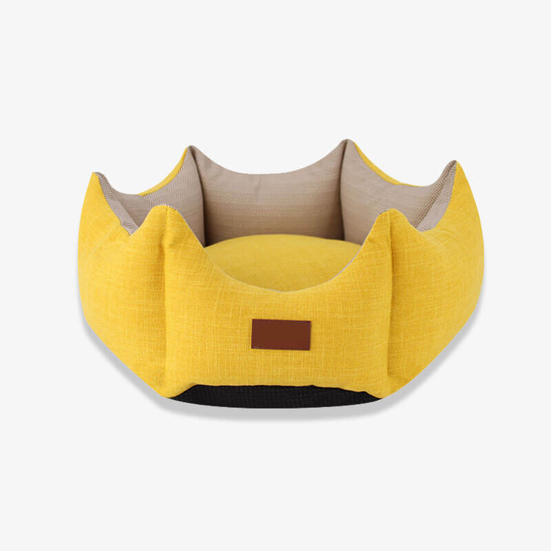 Lit pour Animaux en Forme de Couronne Confortable pour Chat et Chien