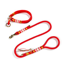 Ensemble de Collier et Laisse pour Chien en Corde Tricotée