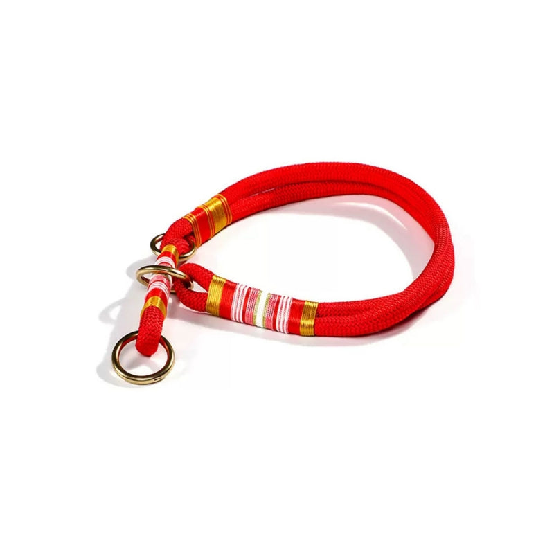 Collier de dressage pour chien en corde tressée à la main