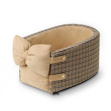 Siège Auto pour Animaux Console Houndstooth avec Nœud Papillon