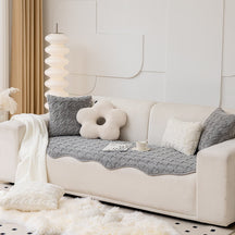 Housse de canapé en Peluche Pied-de-Poule Luxe