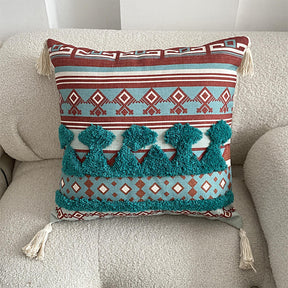 Coussin Décoratif Inspiré du Maroc avec Pompons