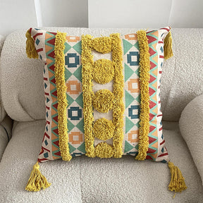 Coussin Décoratif Inspiré du Maroc avec Pompons