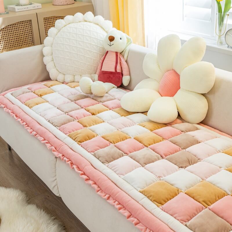 Housse de Canapé Lavable en Velours Doux pour Coussin de Fenêtre