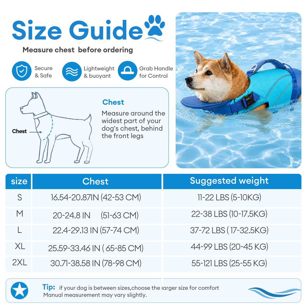 Gilet de sauvetage pour chien avec support de menton amovible