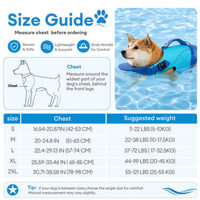 Gilet de sauvetage pour chien avec support de menton amovible