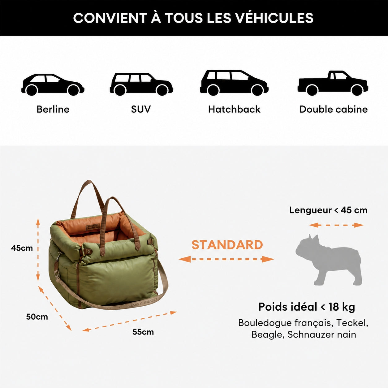Siège auto pour chien ISOFIX Urban Voyager