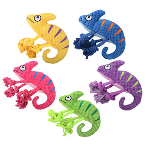 Jouet en peluche douce colorée en forme de caméléon avec sifflet pour chien