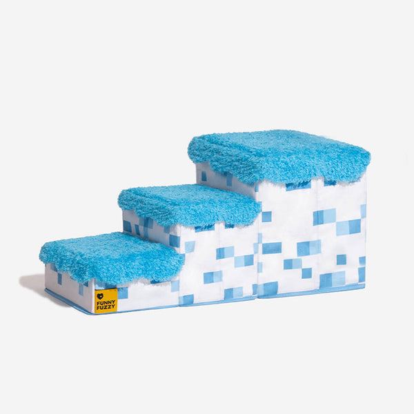 Escalier pliable pour animaux de compagnie fait main avec rangement - Blocky PawGame