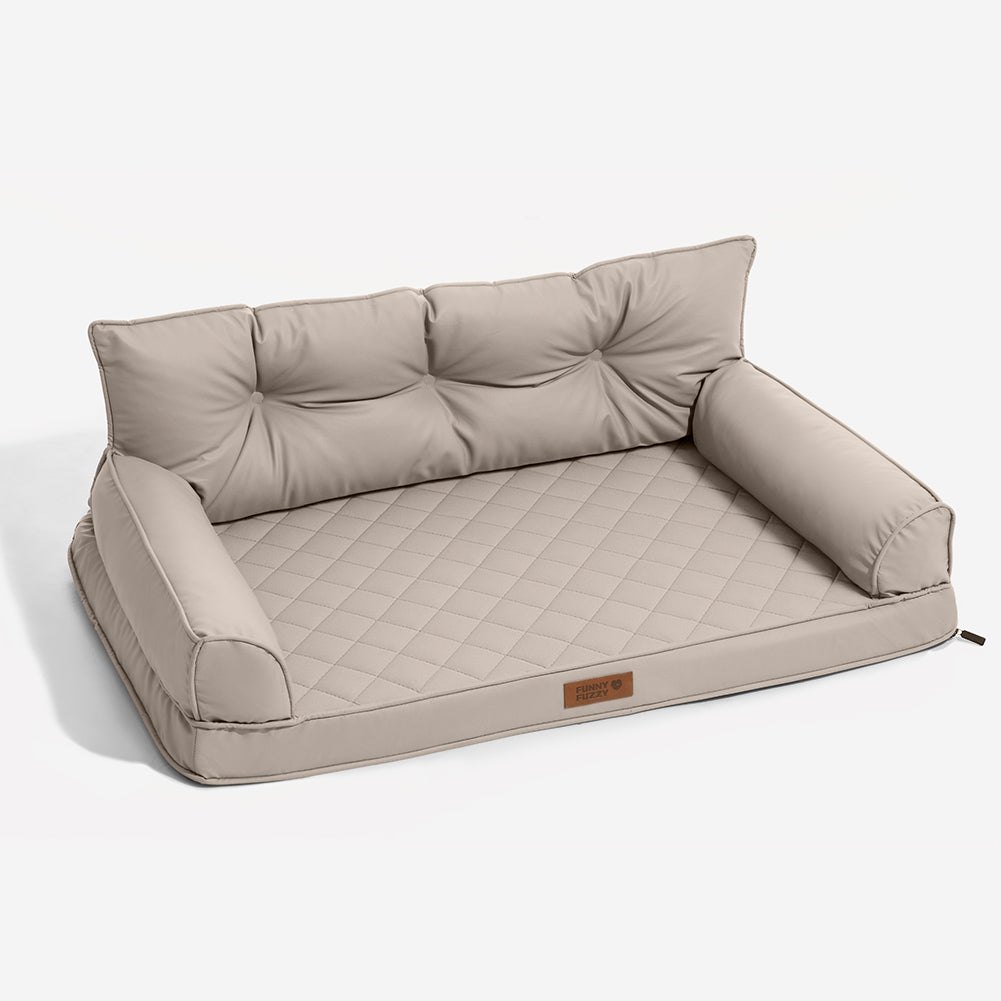 Luxe lit pour chien grand en simili cuir pliable orthopédique - CoreLounge