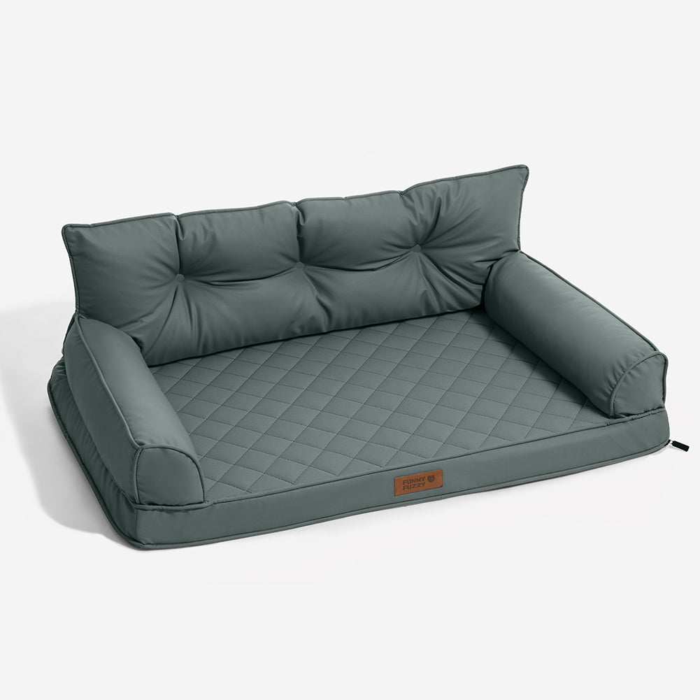 Luxe lit pour chien grand en simili cuir pliable orthopédique - CoreLounge