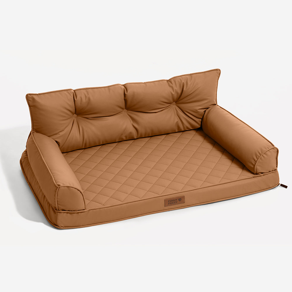 Luxe lit pour chien grand en simili cuir pliable orthopédique - CoreLounge