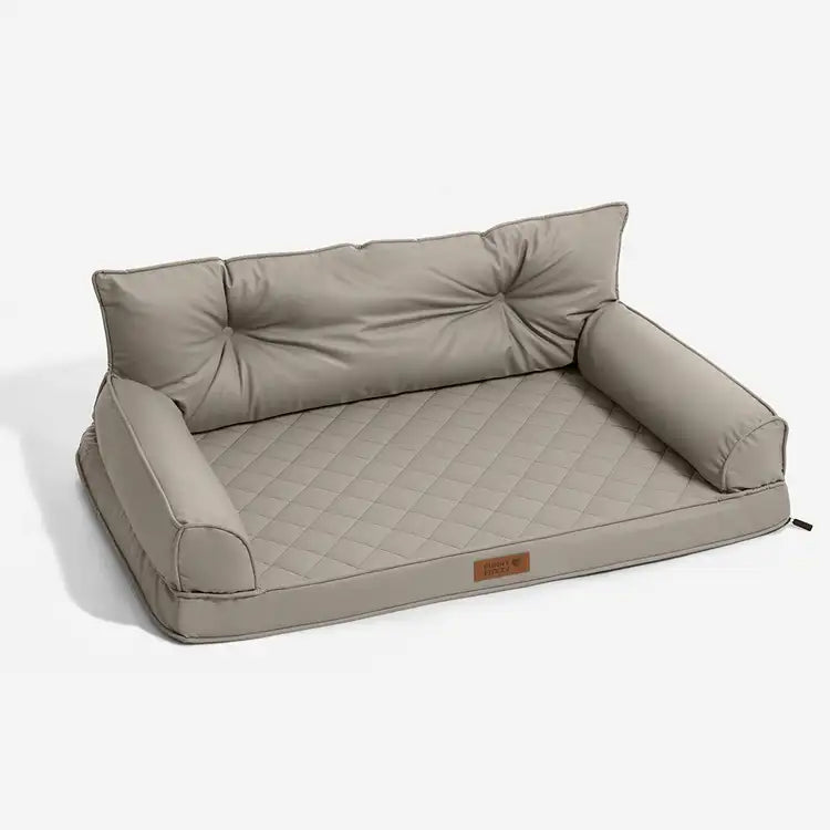 Luxe lit pour chien orthopédique grand en cuir synthétique pliable - Extérieur