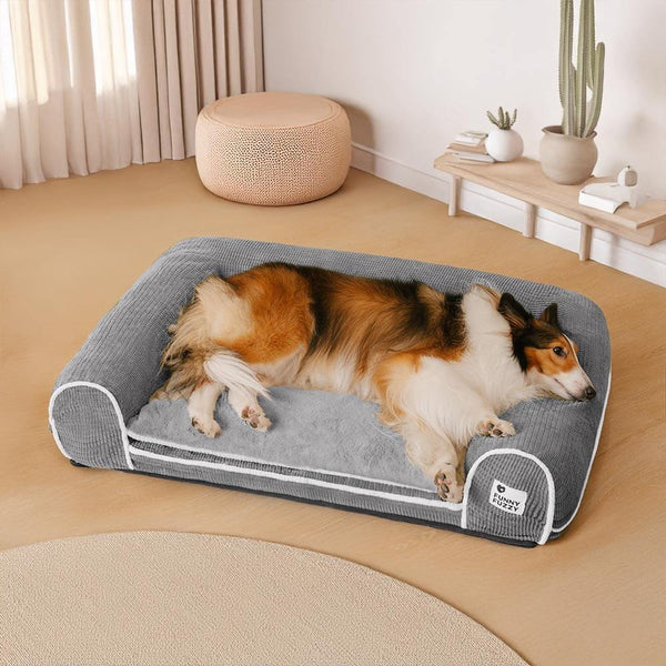 Canapé-lit orthopédique double couche en flanelle pour chien
