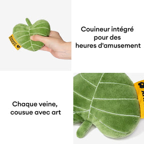 Jouet pour chien en peluche en forme de feuille avec couineur - Funnyfuzzy SnugNest