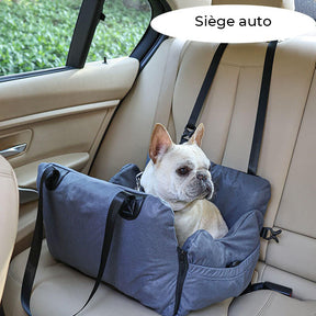 Siège auto portable multifonctionnel pour chien avec lit gonflable