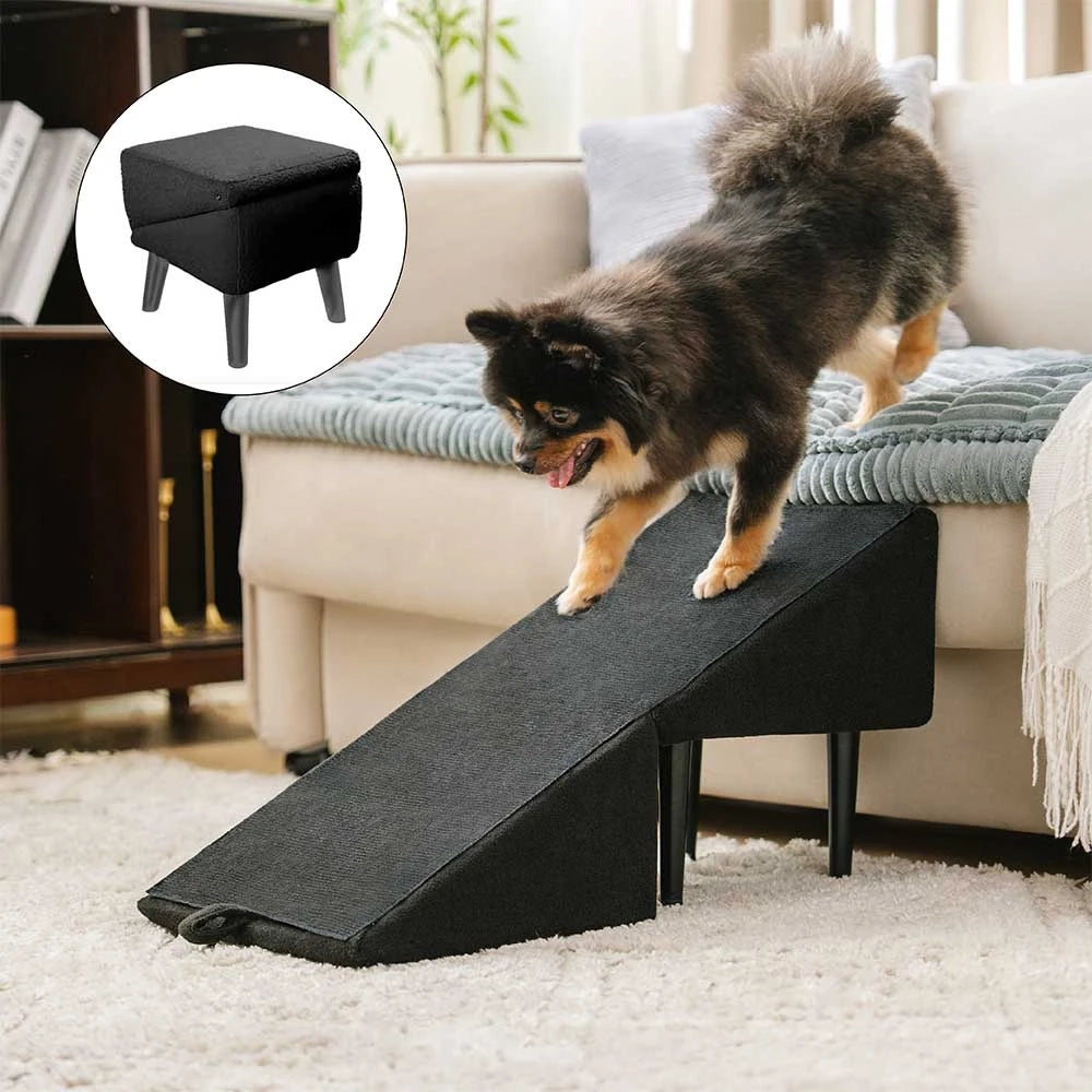 Rampe pour chien 2 en 1 en bois convertible avec marchepied pour la maison